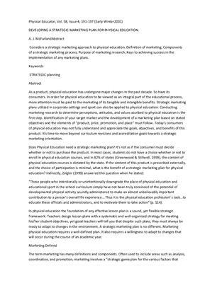 ایجاد برنامه بازاریابی استراتژیک برای تربیت بدنی