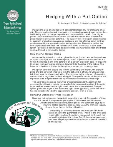 ﻿پوشش ریسک با گزینه قرار دادن