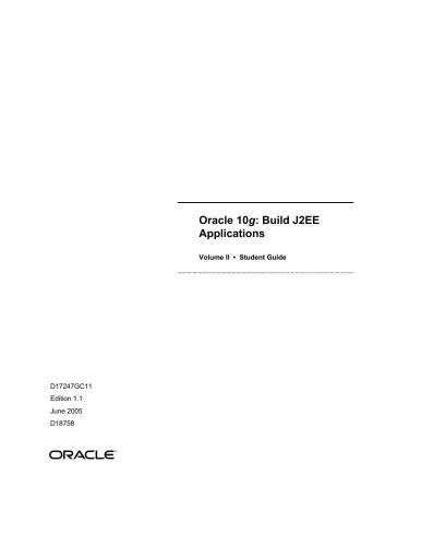 ﻿Oracle 10g - ساخت برنامه های J2EE. راهنمای دانش آموز - جلد 2