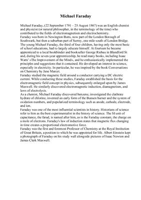﻿موضوع دانشمند (فیزیکدان) معروف مایکل فارادی با ترجمه