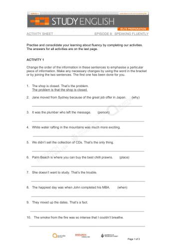 ﻿شبکه استرالیا مطالعه آمادگی زبان انگلیسی آیلتس. (قسمت 08. صحبت کردن به صورت روان)