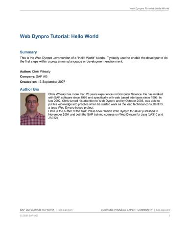 ﻿آموزش Web Dynpro: Hello World