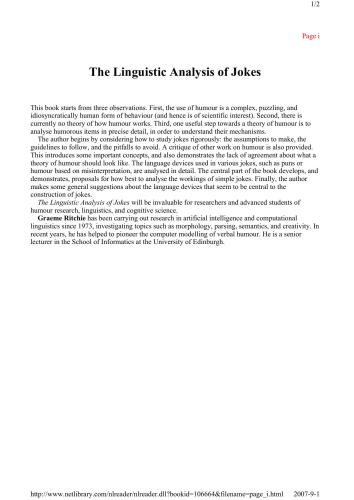 ﻿تحلیل زبانی جوک ها