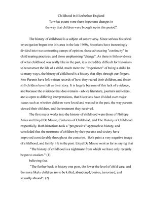 کودکی در الیزابتان انگلیس