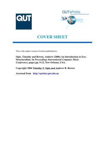 ﻿اوپی، تیموتی و براون، اندرو (2006) مقدمه ای بر اکو - ساختارگرایی