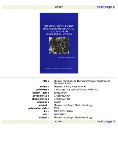 ﻿متالورژی فیزیکی عملیات حرارتی مکانیکی فولادهای سازه ای