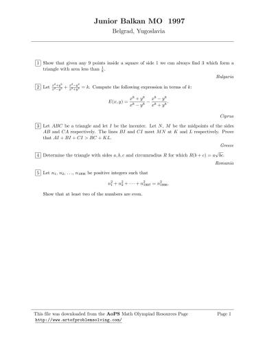 مشکلات JBMO 1997