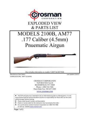 ﻿اسلحه بادی Crosman 2100B منفجر شد و مشاهده و قطعات را نشان می دهد