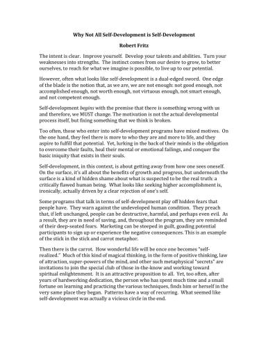 ﻿چرا نه توسعه خود، خود توسعه است