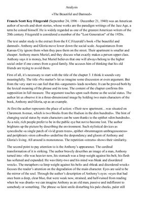 تجزیه و تحلیل از زیبا و لعنتی