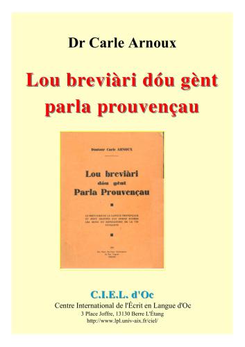 ﻿Lou breviàri dòu gênt speak provenção