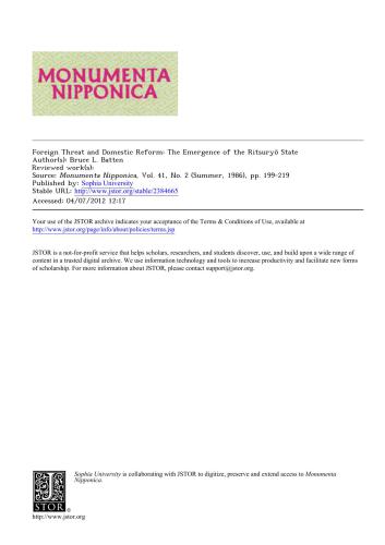 ﻿تهدید خارجی و اصلاحات داخلی ظهور ایالت ریتسوریو