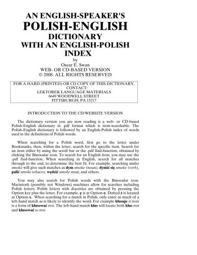 ﻿فرهنگ لغت لهستانی - انگلیسی