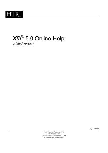 ﻿راهنمای آنلاین HTRI - Xfh 5.0 (نسخه چاپی)