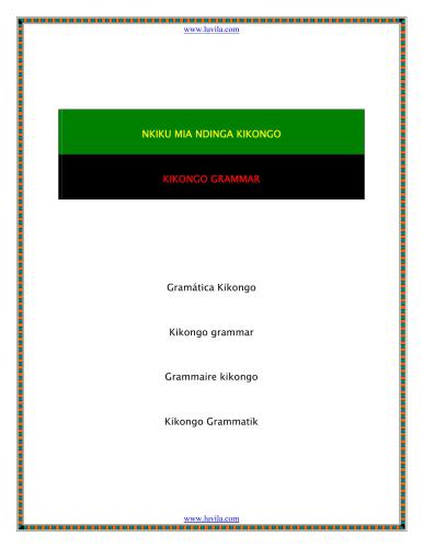 نکیکو میا ندینگا کیکونگو. دستور زبان کیکونگو