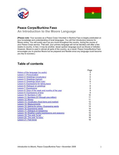 سپاه صلح. درس های مور