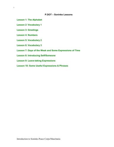 ﻿سپاه صلح. سونینکه از موریتانی