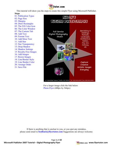 ﻿بروشور عکاسی دیجیتال (با استفاده از Microsoft Publisher)