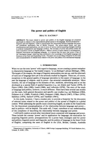 ﻿قدرت و سیاست زبان انگلیسی