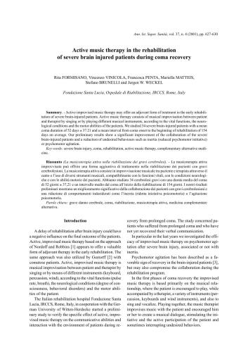 ﻿موسیقی درمانی فعال در توانبخشی بیماران آسیب دیده مغزی حین بهبودی کما