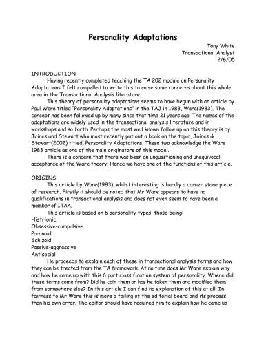 ﻿سازگاری های شخصیتی