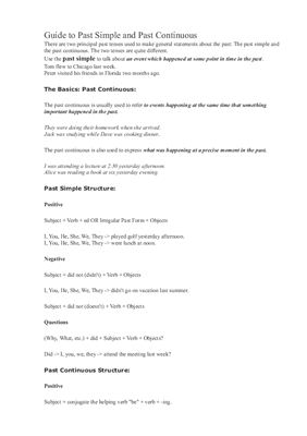 ﻿راهنمای Past Simple و Past Continuous