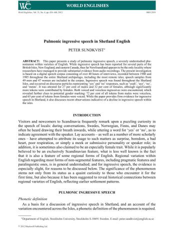 ﻿گفتار تهاجمی ریوی به انگلیسی شتلند