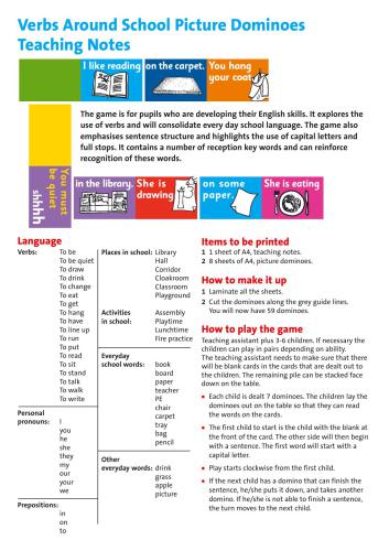 ﻿افعال اطراف مدرسه تصویر دومینو