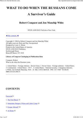 ﻿با آمدن روس ها چه باید کرد. A Survivor’s Guide