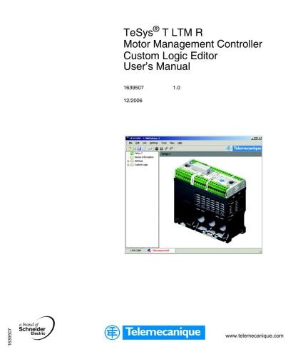 ﻿TeSys T LTM R Motor Controller Controller Custom Logic Editor. راهنمای کاربر