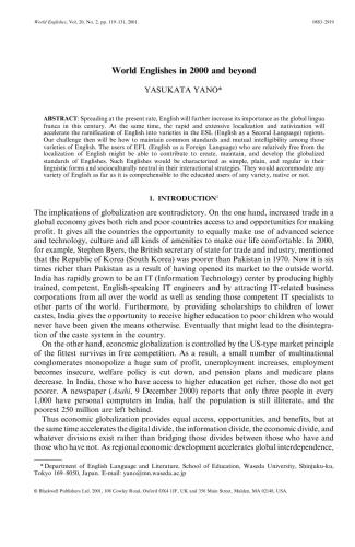 ﻿انگلیسی های جهان در سال 2000 و پس از آن