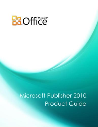 ﻿راهنمای محصول Microsoft Corp. Microsoft Publisher 2010
