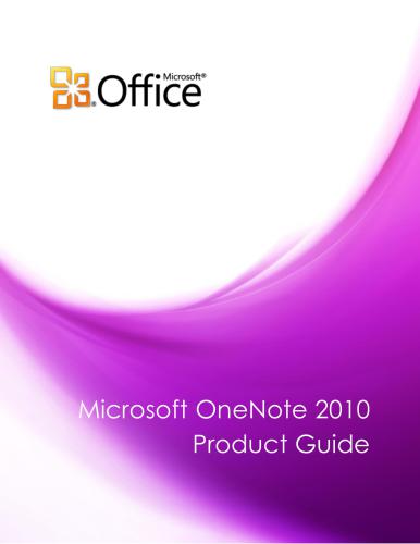 ﻿راهنمای محصول Microsoft Corp. Microsoft OneNote 2010