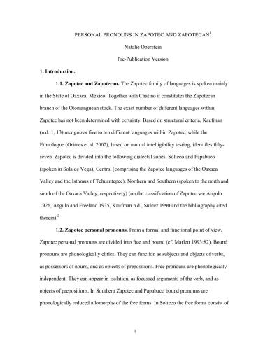 ﻿ضمایر شخصی در Guelavia Zapotec