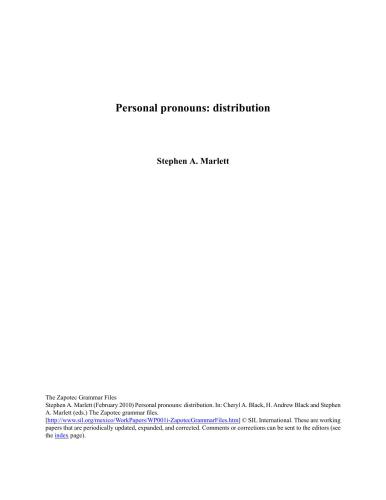 ﻿ضمایر شخصی توزیع Zapotec