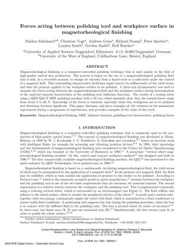 نیروهایی که در خاتمه کاری مغناطیسی بین ابزار پرداخت و سطح قطعه کار می کنند