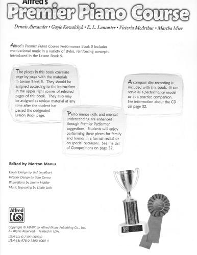 ﻿دوره برتر پیانوی آلفرد. عملکرد 5