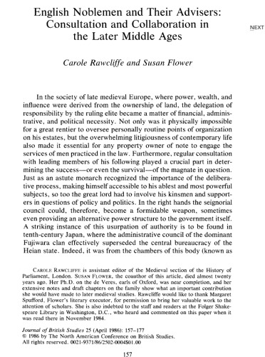 ﻿نجیب زادگان انگلیسی و مشاوران آنها: مشاوره و همکاری در اواخر قرون وسطی