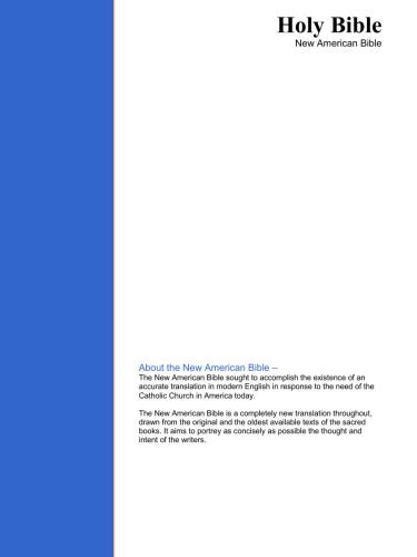 ﻿کتاب مقدس انجیل مقدس. کتاب مقدس آمریکایی جدید (NAB)