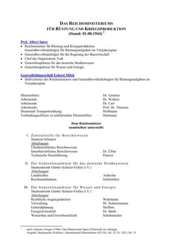 ﻿وزارت تسلیحات و تولید جنگ رایش (وضعیت: 01.08.1944)