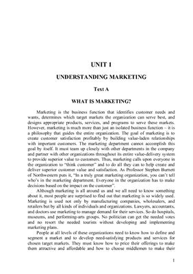 ﻿انگلیسی تجاری برای اقتصاددانان بخش 1. مسائل بازاریابی