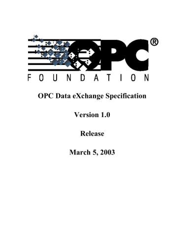 ﻿مشخصات OPC DataEXchange نسخه 1.0