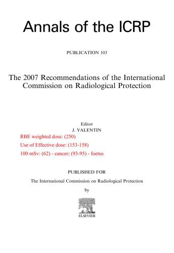 ﻿انتشارات ICRP 103. توصیه های 2007 کمیسیون بین المللی حفاظت رادیولوژیک