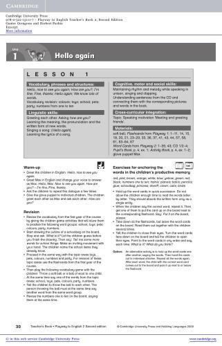 ﻿کتاب معلم Playway to English 2. واحد 1