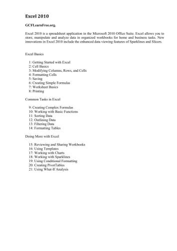 GCFLearnFree.org اکسل 2010