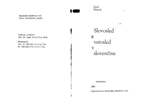 ﻿ترتیب کلمات و ترتیب جمله در اسلواکی