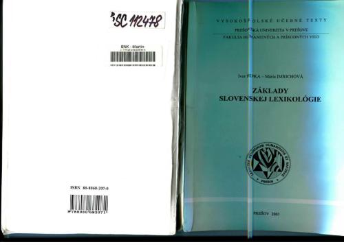 ﻿مبانی واژگان شناسی اسلواکی
