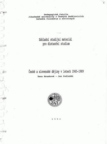 ﻿تاریخ چک و اسلواکی در سال های 1945-1989