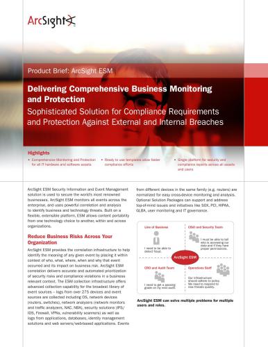 ﻿محصول ArcSight Obzor