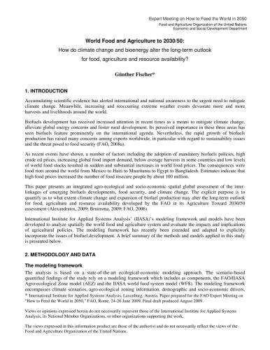 مواد غذایی و کشاورزی جهان تا 50/30 2030: چگونه تغییرات آب و هوا و زیست فناوری چشم انداز بلند مدت برای غذا ، کشاورزی و در دسترس بودن منابع را تغییر می دهد؟